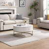 Vynxaria 31.5 Inch Modern Round Coffee Table with Drawers, Faux MarbleTable with Storage, Coffee Table for Living Room - 3 of 4