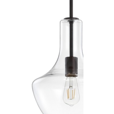 Watts 10.5" Clear Glass and Bronze LED Pendant Light