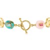 Ross-Simons Pink Opal, Turquoise and 1.80 ct. t.w. Multi-Gemstone Overlay Bracelet in 18kt Gold Over Sterling - 3 of 4