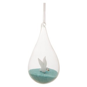 Beachcombers 8.9" Glass Ball Blue Sand Seagull - 1 of 1