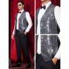 Lars Amadeus Men's V-Neck Party Dress Prom Nightclub Shiny Sleeveless Argyle Sequin Vest - 4 of 4
