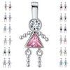 Baby Boy Birthstone Charm for Mom |Girl Birthday Kids for Family Tree Grandma Grandkids Necklace by Ginger Lyne CZ  Sterling Silver - 2 of 4