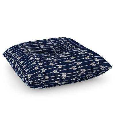 Little Arrow Design Co Arrows On Navy Square Floor Pillow - Deny Designs