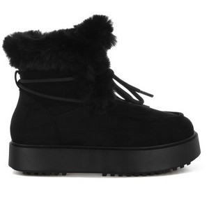 Bunting Faux Fur Collar Flatform Boots Women - 1 of 4