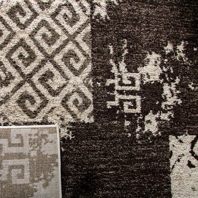 Abstract Shag Elegance 8' x 10' Synthetic Gray Area Rug