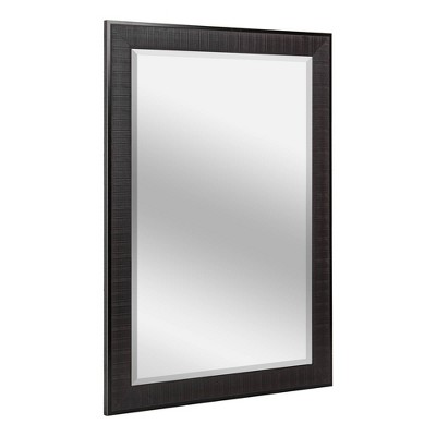 27.5" x 33.5" Rustic Frame Mirror Brown - Head West: Beveled Glass, Polystyrene Frame, Wall Mount