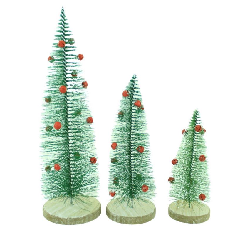 Christmas Green Bristle Trees Option 2  -  Decorative Figurines, 2 of 4