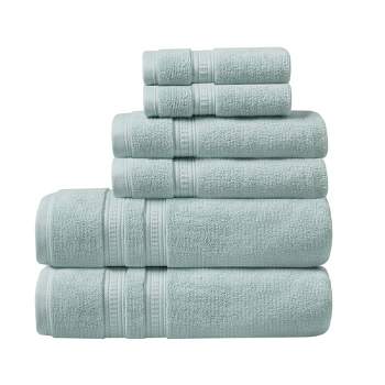 6pc Plume Cotton Feather Touch Antimicrobial Bath Towel Set Seafoam - Beautyrest