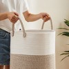 Cheer Collection Large Cotton Rope Laundry Hamper with Handles – Tall Woven Basket for Clothes, Toys, Blankets - 4 of 4