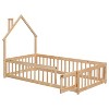 YOOCOZZ Full Size House-Shaped Headboard Floor Bed with Fence - 2 of 4