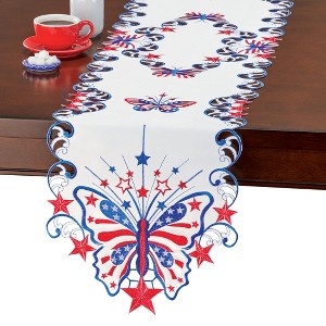 Collections Etc Patriotic Butterfly Stars Cut-Out Table Linens - 1 of 2