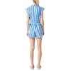Women's Striped Pintuck Tie Belt Romper - Grey Lab - 4 of 4