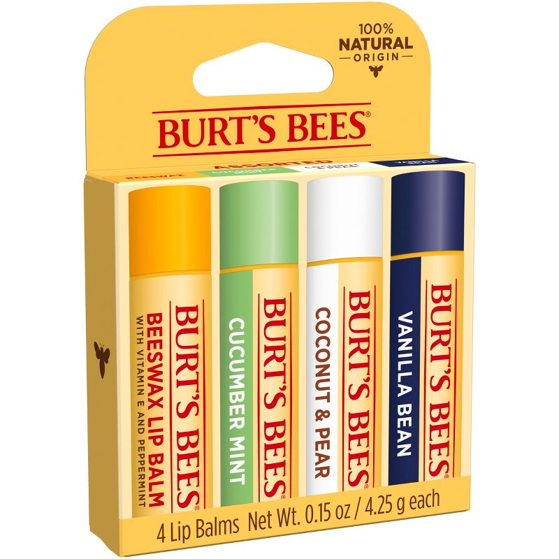 Burt&#39;s Bees Beeswax + Cucumber Mint + Coconut &#38; Pear + Vanilla Bean Lip Balm - 4pk/0.6oz, 4 of 15
