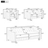 Modern 3-Piece Velvet Upholstered Sofa Set with Rubber Wood Legs, Including 3-Seater, Loveseat, and Single Chair - 2 of 4
