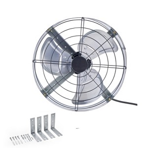 VEVOR Gable Mount Fan, 15 Inch Attic Exhaust Fan with Adjustable Thermostat & Outer Mesh, 1300 CFM House Ventilator Cools Up to 1850 Sq.Ft, Silver - 1 of 4