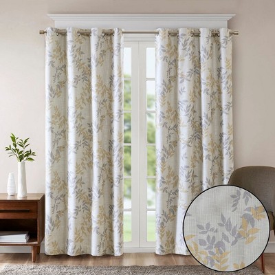 Kumasinova 84"/95" Printed Botanical Blackout Curtains Panel,Thermal Insulated Window Curtains with Grommets,Kitchen Curtains for Bedroom&Living Room