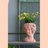 Gulches 11 Inch Gray Greek - Style Cement Head Planter for Indoor & Outdoor Garden Decor - 2 of 4