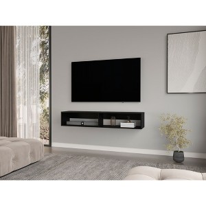 59.1" Manufactured Wood Floating TV Stand Moore with Two Shelves and Cable Management for Living Room and Bedroom - 1 of 4