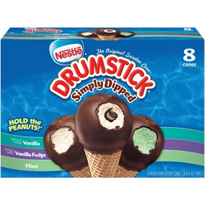 Nestle Simply Dipped Drumstick Frozen Dessert Cones- 8ct