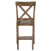 Brown Weathered Oak Cross Back Counter Stools Set of 2 - 4 of 4