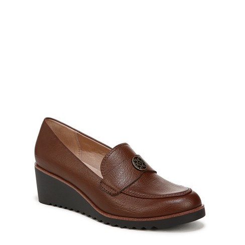 Office Shoes Women Lifestride Womens Zed Wedge Loafers Dark Tan