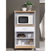 Microwave Kitchen Cart in White - Hodedah - 4 of 4