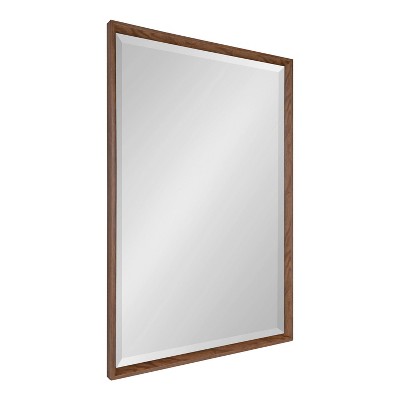 25.5" x 37.5" Calder Rectangle Wall Mirror Walnut Brown - Kate & Laurel All Things Decor