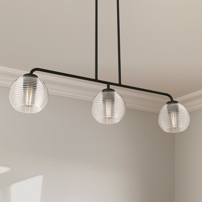 DORESshop 3-Light Black Spherical Pendant Light with Globle Glass Shade ¨C E26 Socket (Bulbs Not Included)