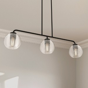DORESshop 3-Light Black Spherical Pendant Light with Globle Glass Shade ¨C E26 Socket (Bulbs Not Included) - 1 of 4