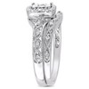 EVERLY JEWELRY  | Sterling Silver 1/5 CT Diamond TW Halo Vintage Ring Set - 2 of 4