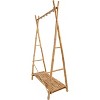 Nordlys Solid Bamboo Wood Hall Tree Exotic Boho Entry - 2 of 4