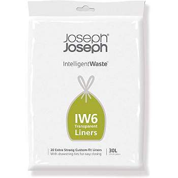 Joseph Joseph 30118 Intelligent Waste IW6 30 Liters (7.9 US Gallons)  20 pcs, Transparent