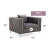 Upholstered Contemporary Accent Chair with Track Arms, Sturdy Construction and Quick Assembly - 2 of 4