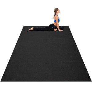 Large Yoga Mat 6' x 4' x 8 mm Thick Workout Mats for Home Gym Flooring Black - 1 of 4