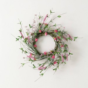 Sullivans Artificial Spring Blossom 6.5 Mini Wreath 16.5"H; Pink - 1 of 2