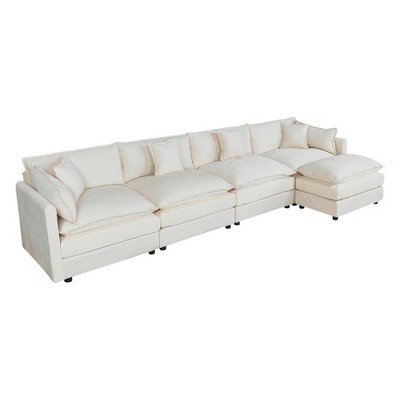 NicBex Couches for Living Room Deep Seat Sofa Couch Upholstered 2 Seater Sleeper Loveseat Sofa with 4 Pillows for Bedroom