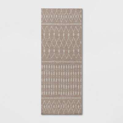 Natural Woven Rectangular Braided Outdoor Rug Heathered Cream