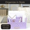 Blu Monaco Wooden Mail Organizer for Countertop or Desk - Kitchen Mail Sorter With Drawer - 3 of 4