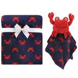 Hudson Baby Infant Boy Plush Blanket with Security Blanket, Crab, One Size