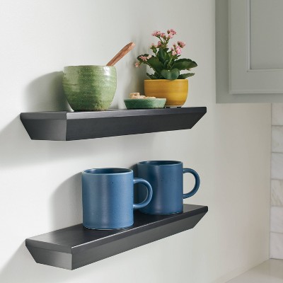 2pc Wedge Shelves Black - Threshold&#8482;