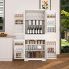 JUJABU 71.65" White Farmhouse Freestanding Storage Cabinet with Drawer, 2 Cabinets & Adjustable Shelves - 3 of 4