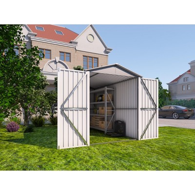 Motorcycle Outdoor Storage Shed With Window ,without tracks and fixtures ,Grey+White