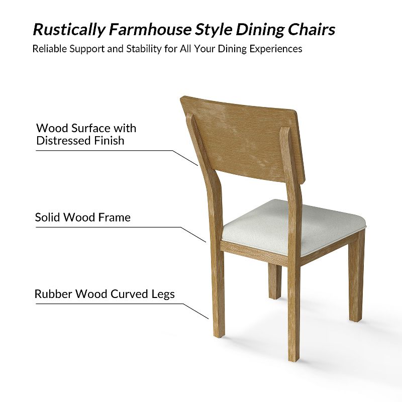 Diana Rustic Farmhouse Design Solid Wood Dining Chair | ARTFUL LIVING DESIGN-NATRUAL, 5 of 9