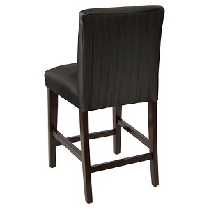 Luisa Pleated Counter Stool Black Faux Silk - Cloth & Co.