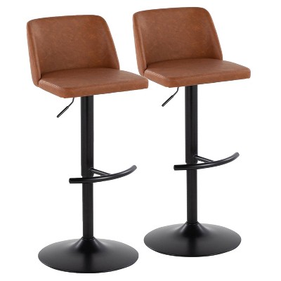 LumiSource Set of 2 Toriano Adjustable Swivel Barstools