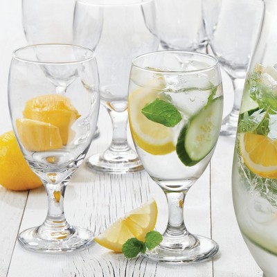 Classic Clear Glass Goblets Set of 12, Dishwasher Safe