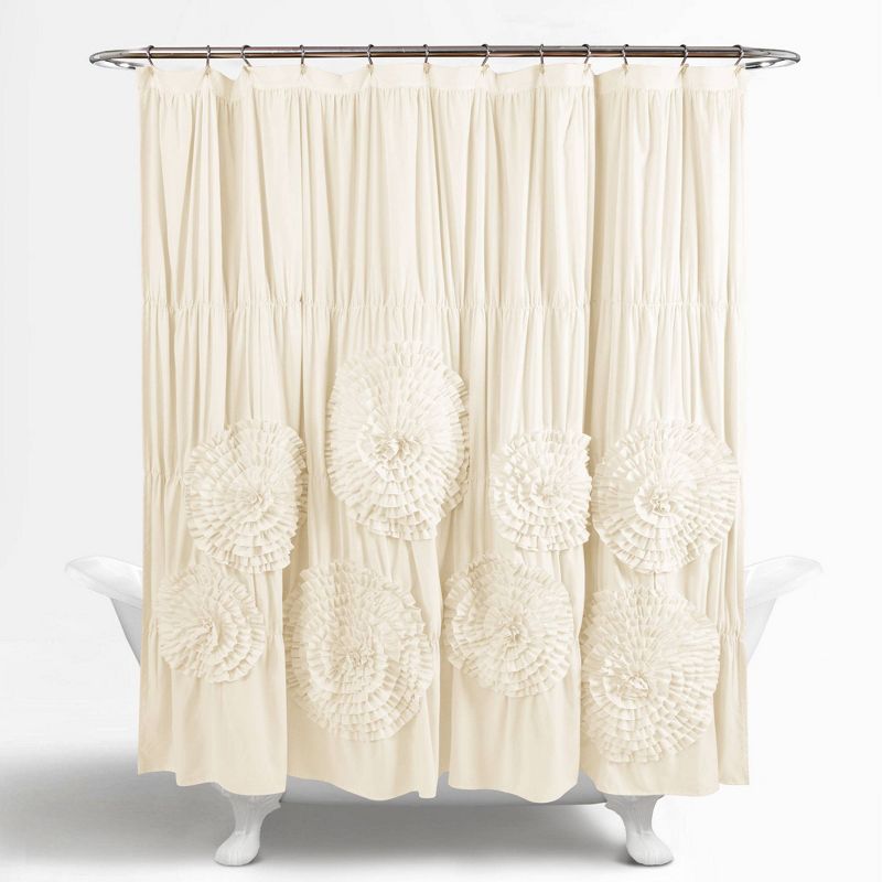 Serena Flower Texture Shower Curtain - Lush Décor, 3 of 11