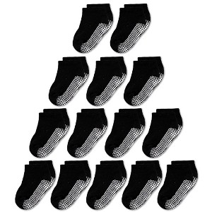 Cozyway Non Slip Toddler Ankle Socks with Grips Low Cut Socks for Baby Girls Boys 14 Pairs 1-3 Years, Unisex - 1 of 2