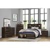 Vynxaria 1pc Contemporary 2-Drawer Nightstand, Warm Espresso Finish, Raised Panel Front, Birch Veneer/Wood/Engineered Wood, Dark Bronze Pulls - 4 of 4