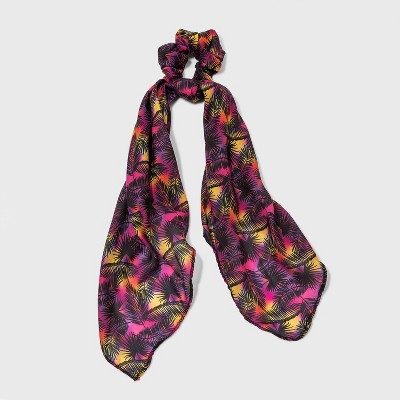 Tie-Dye Leaf Printed Chiffon Scarf  Hair Twister - Wild Fable™ Pink/Yellow